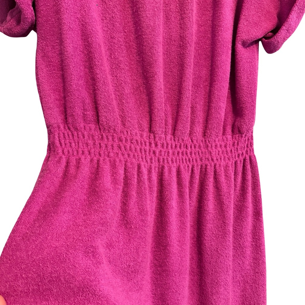 VTG 1970s magenta terrycloth midi dress. Pididdle California brand. Size Medium. - Picture 5 of 9